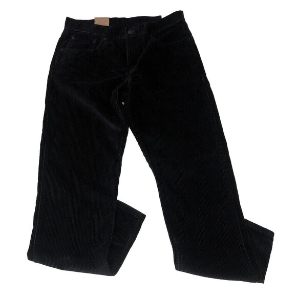 Levi's Womens Black /Dark Blue Hue Corduroy Straight Leg Pants 30x30 NWT - Picture 1 of 16